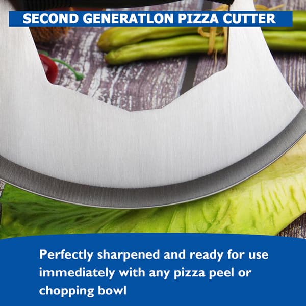 Pizzakutter i rustfritt stål med beskyttelse Ergonomisk sklisikkert håndtak Rocker Cutter