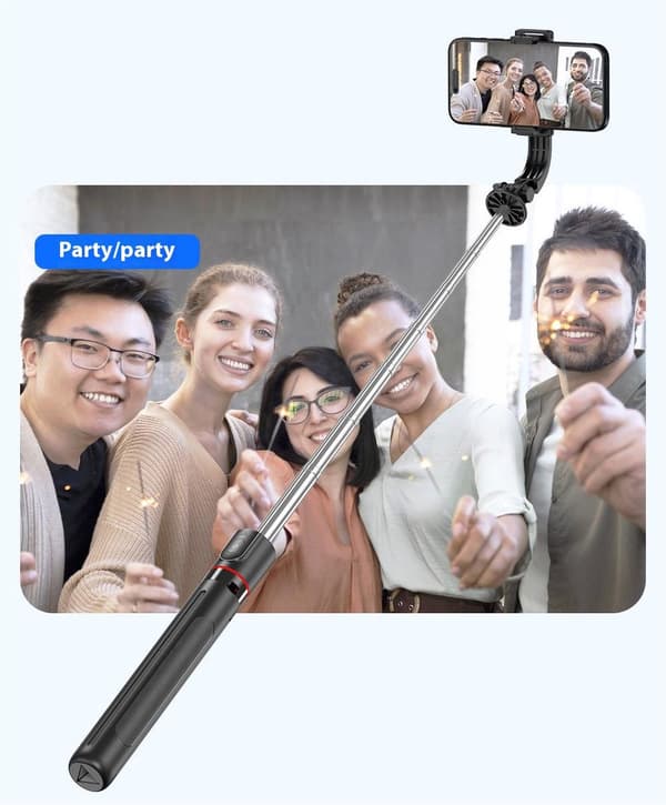 Selfie Stick Tripod With Integrated Wireless Remote Control, Extendable Phone Holder For Vlogging And Live Streaming, Black, 29.7 X 5.9 Cm