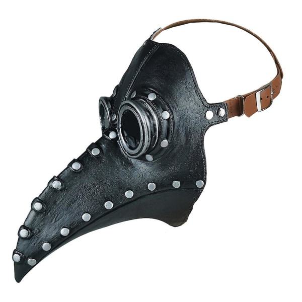 1 kpl Dekoratiivinen Halloween-juhlamaski PU-nahasta Funny Masks Steampunk Plague Beak Mask Party Su Black 35*34cm