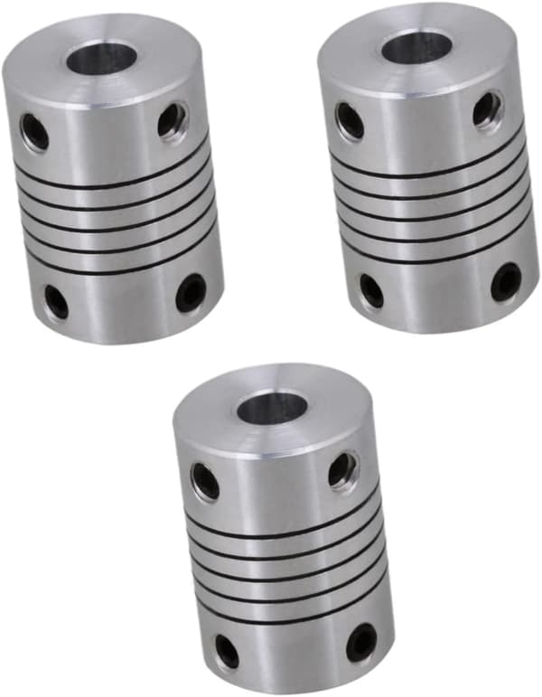 3 stk. fleksible akselkoblinger for skriver, rustfri leddkobling for trinnmotor