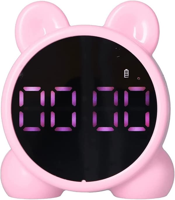 1 st rosa digital väckarklocka, barns smarta klocka med LED-display