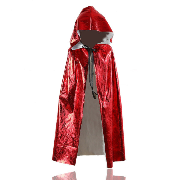 Unisex barn med metallisk hette Halloween-kappe Cape Witch Vampire for Halloween Christmas Cosplay-kostyme