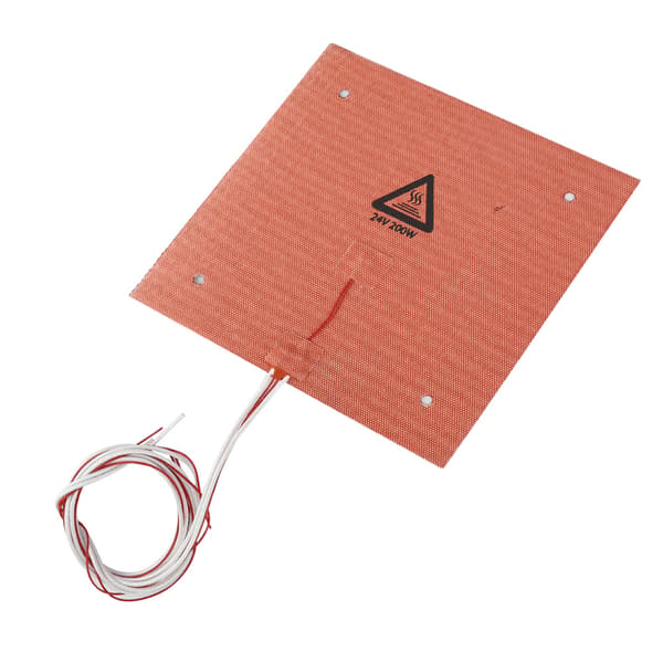 200W 24V 235*235mm High Temperature Resistant Silicone Heat Bed Heating Pad for 3D Printer