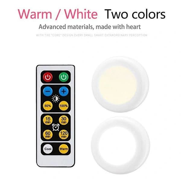 Wireless Dimmable Under Cabinet Lighting with Touch Sensor, LED Night Lights, Battery Powered Remote Control, Garden Decoration Lights, White