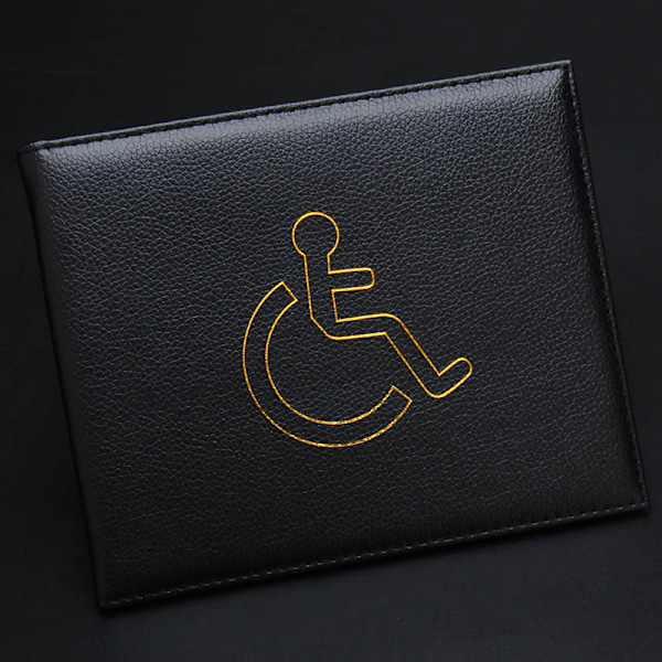 Sort handicap-brickholder og timer, PU-læder ID-brickholder
