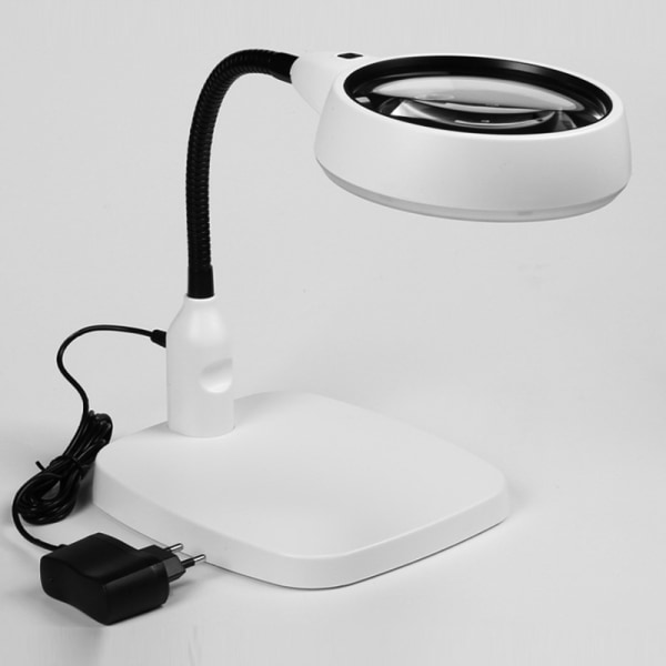 home Large 10x Magnifying Glass with Light and Stand, Folding Design with 21 LED Magnifying Lamp for Close Work