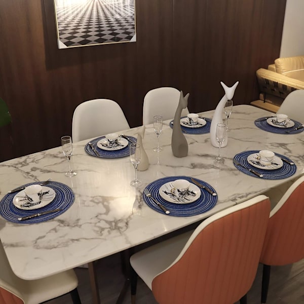 Lämmönkestävät liukumattomat pyöreät tabletit (sininen, 6 kpl)