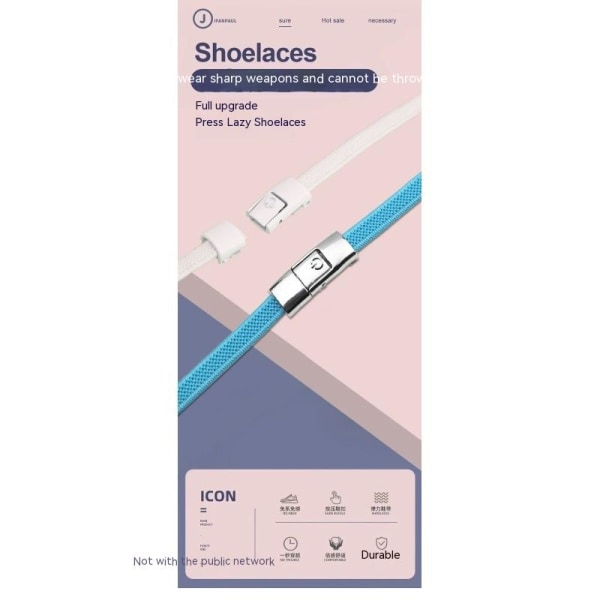 Lata människor behöver inte knyta skosnören, elastiskt tryck appliceras för att fixera skosnörets spänne, vitt 6 mm brett white/6mm wide