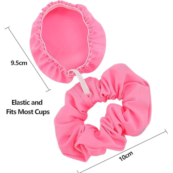 Återanvändbara Tvättade Dryckesöverdrag Anti-Spik Scrunchie Överdrag För De Flesta Dryckeskoppar & Glas Rosa
