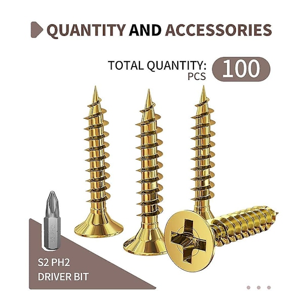 4x30mm Träskruvar - Platt Huvud Träskruvar - Zink Galvaniserad - 100st