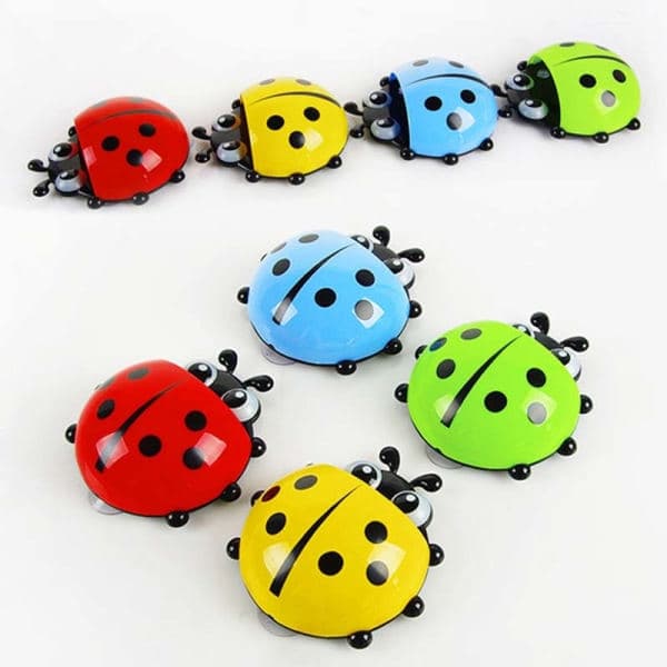Cartoon Ladybug Suction Cup Toothbrush Holder for Kids