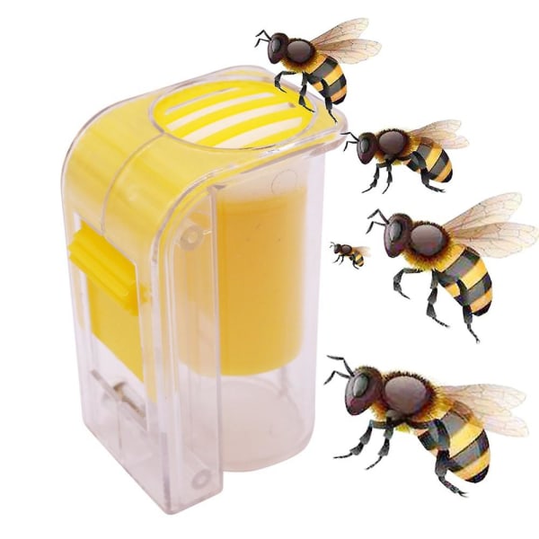 2 stk Queen Bee Marker Queen Bee Flaske Cage Catcher Diver Plast Enhånds birøktverktøy Gul Godt materiale Slitesterk Design Queen Bee Markeringsflaske
