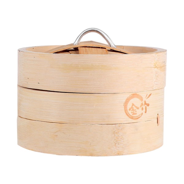 1 Set Bambu Ångkokare Kök Premium Ångkokare Handgjord Ångkorg Träfärg 13X13X8.5CM