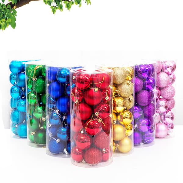 Bleu du lac 3cm 24-pack Assorted Christmas Baubles with Pendant
