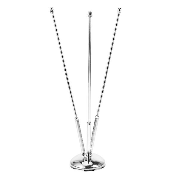 Skrivbordsflagga Stativ Bas Metall Flaggstång Skrivbords Mötesrum Flaggstång V-formad Flaggstång Silver 32X7.5X7.