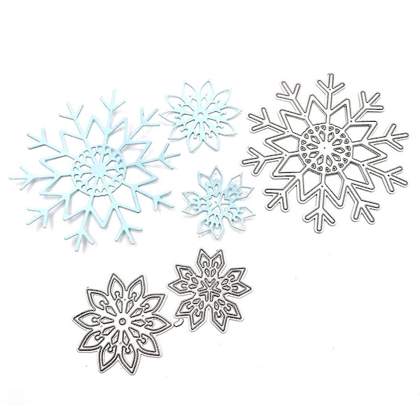 Silver Julsnöflinga Metall Skärstencil Mall DIY Scrapbooking Album Papperskort Stencil Die Prägling OrnamentSilver