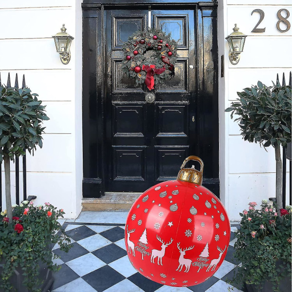 Julepynt Ball, PVC Oppblåsbar Julekule Julepynt Utendørs Stor Julekule Hengekule Julepynt Til Jul