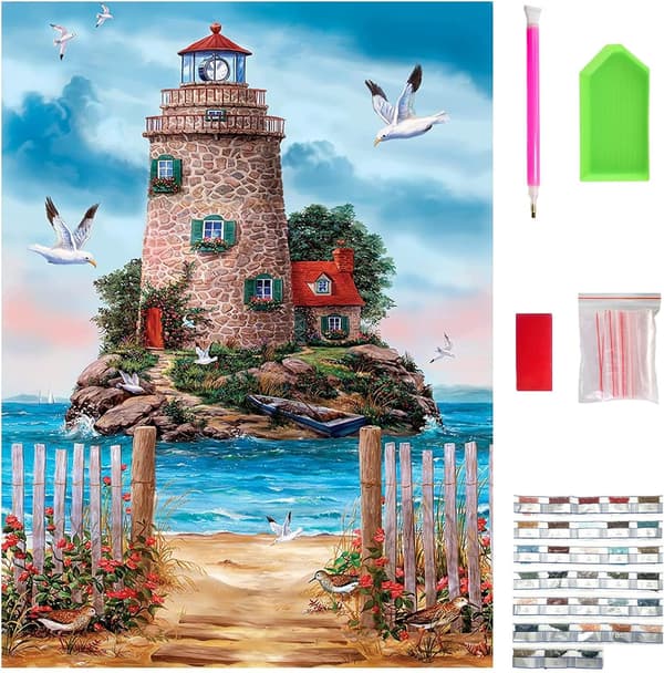 (50) 2 st DIY Diamantmålning Jul Kit, 5D Jul Emb