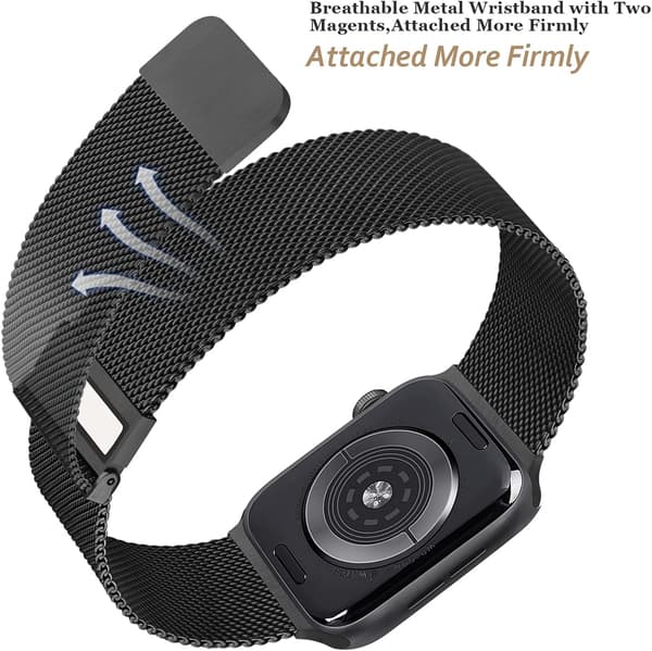 Sort - 1-delt metalrem kompatibel med Apple Watch 38mm 40m