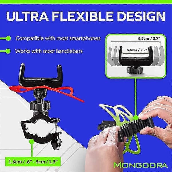 Universaali pyöräpuhelinteline iPhone- ja Android-puhelimille - Moottoripyörän puhelinteline, pyörätarvikkeet