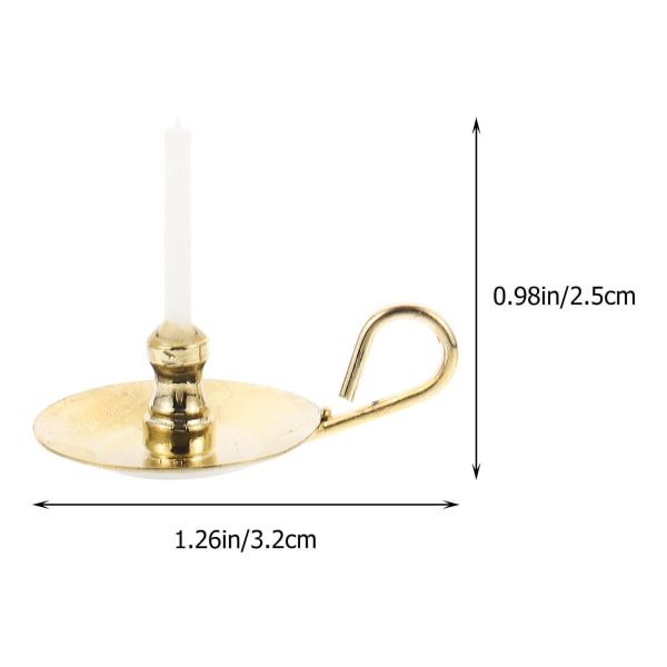2 stk. Dukkehjem Håndholdte Lysestager Jernlegering Lysestager Til Dukkehjem Guld 3,2X2,4X2,5CM