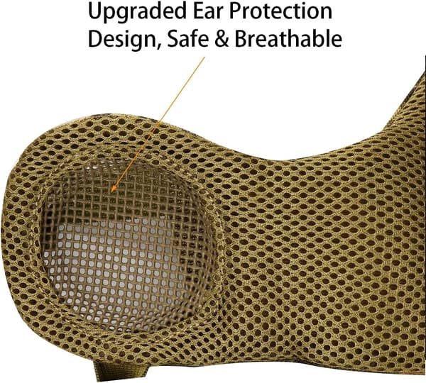 Mesh Maske, Mesh Halvmasker med ørebeskyttelse til CS/Jagt/Paintball/Skydning Gul Yellow