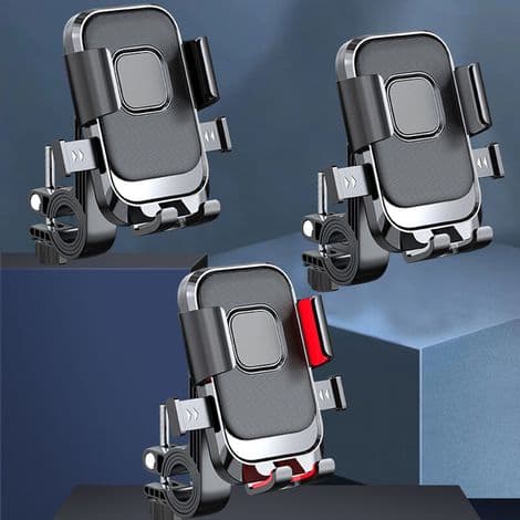 (Black) Bicycle Phone Holder, Motorcycle Smartphone Mount, 360° Rotatable