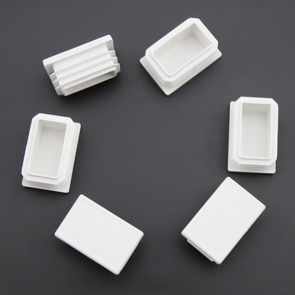 Firkantet plastplugginnsats (10 pakke), hvit endehette for metallrør, gjerde, glideinnsats for rørpost, stoler og møbel