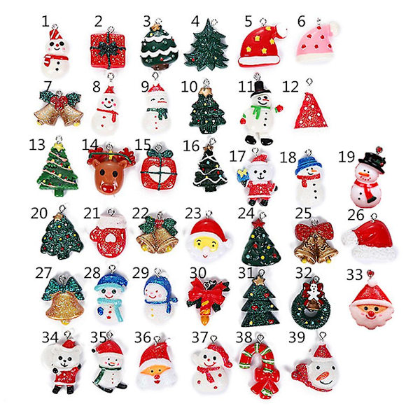Julepynt Mini Harpiks Ornament Juledekoration Miniature Snemand Julemand Hængende Håndværk