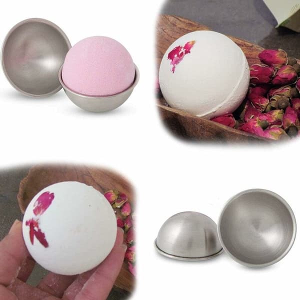 Bath Bomb Mold, 18-pack 3 Sizes DIY Bath Bomb Mold Set Metal Bath Bomb Mold for DIY Crafts-Fei Yu