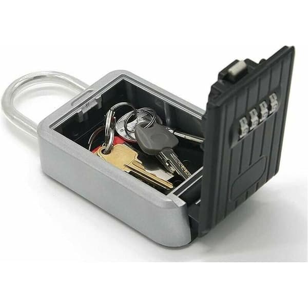 Wall Mounted Key Box, Waterproof Combination Padlock, Secure Key Storage, Aluminum Alloy, Portable Security Lock with Sliding Cover for