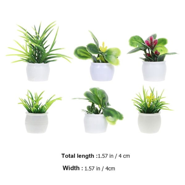 6 kpl Miniatyyri Miniatyyri Kasvi Ruukku Kukka Bonsai Nukkitalo Ruukutettu Kasvi Teko Bonsai KasvitGreenM