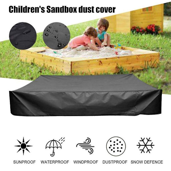 Hiekalaatikon kansi, lasten leikkikentän bunkkerin kansi vetoketjulla hiekalaatikon leluille ja huonekaluille, vedenpitävä pölytiivis 150*150cm musta 150*150cm Black