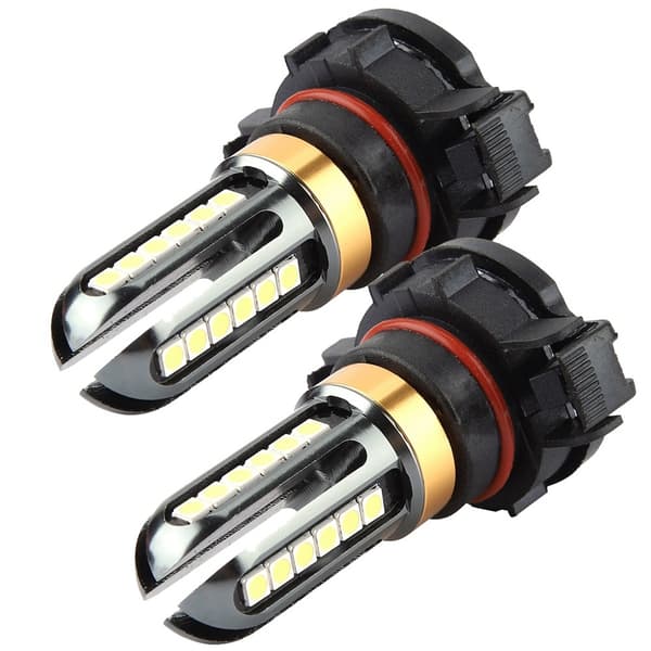 2 stk universelle 3030 24SMD 6000K hvite bil-LED-tåkelyspærer