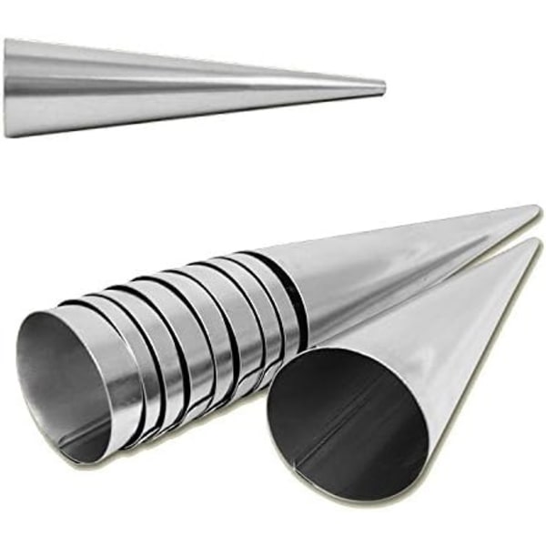 Set med 20 koniska formar i rostfritt stål 90 mm x 25 mm