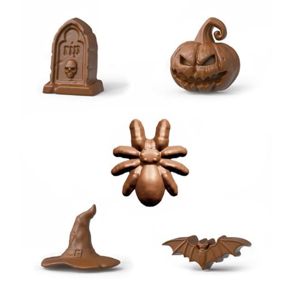 Halloween Ferieforme Tilbageholdende DIY Bageudstyr Håndlavede Silikonforme 4 Farver Gul