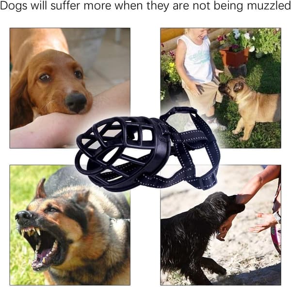 Dog Muzzle Soft Basket Model Prevents Bites, Chewing