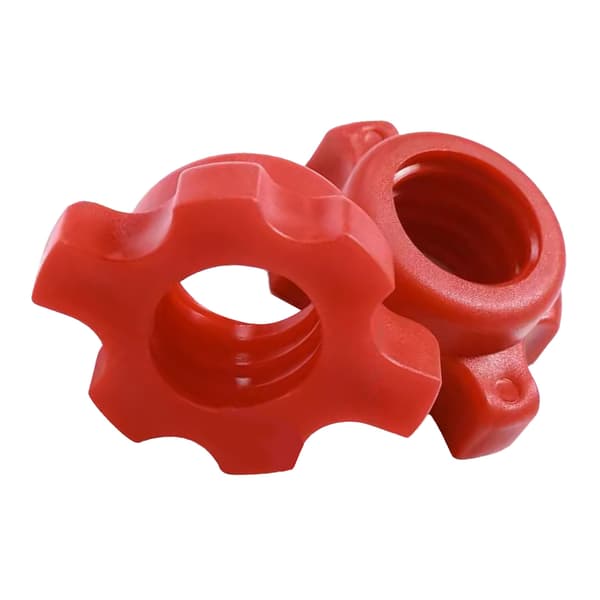 2 Red Spinlock Collars Anti-Slip Stable Secure Easy-to-Operate Weightlifting Dumbbell Accessories
