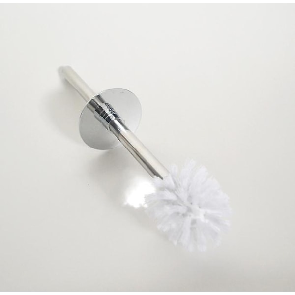 Toalettborste och stöd, toalettskålborste med handtag i rostfritt stål Slitstarkt hårrengöringsmedel Dold toalettrengöring