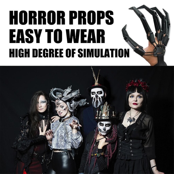 Simulering skull claw smykker finger kostyme cosplay rekvisitterSort