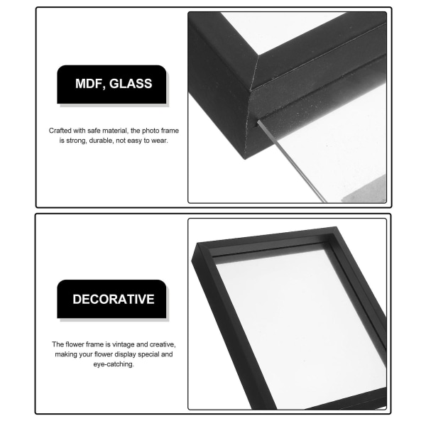Klar Foto Ramme Glas Billedramme Dobbeltsidet Til Væggen Og Bordpladsvisning Familiegaver Sort26 Black 26.7X21.5cm