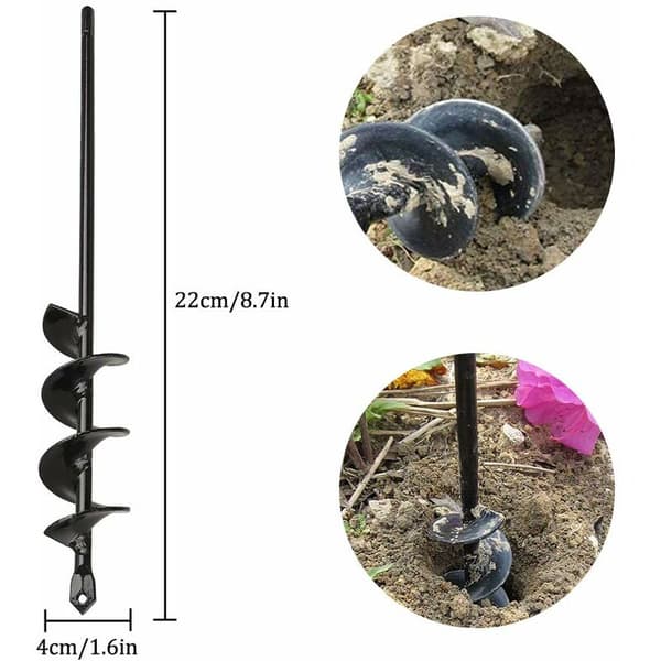 Garden Drill, Practical Planting Tool for Flowers, Trees and Shrubs - 4×22cm