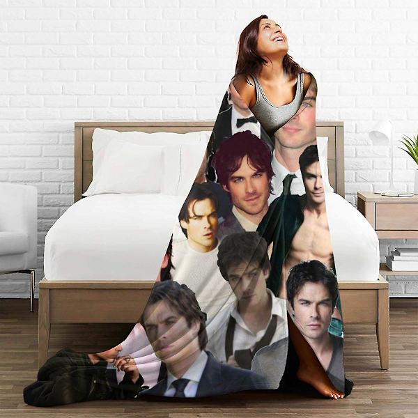 Ian Somerhalder Foto Collage Tæpper Fløjl Forår/efterår Skuespiller Model Varme Kast Tæpper Til Hjem Udendørs Tæppe Stykke