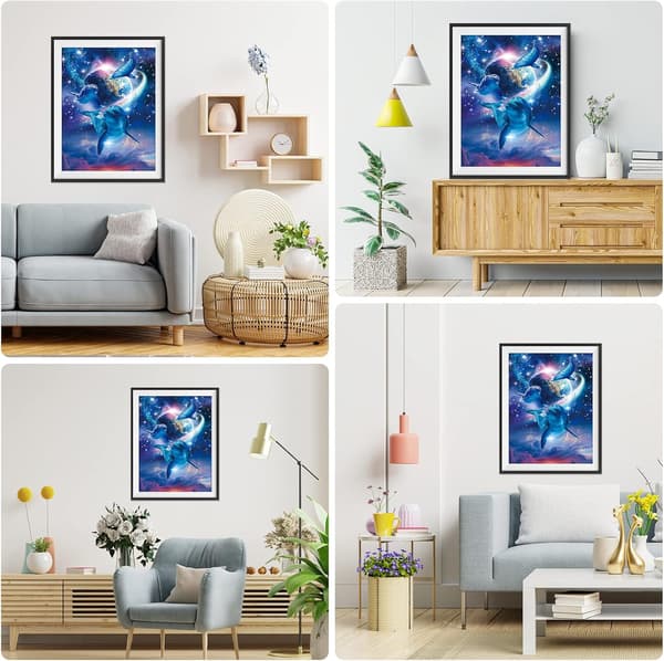 1 stk. diamantmalet komplet delfinmalet voksen nummer 5D Embr