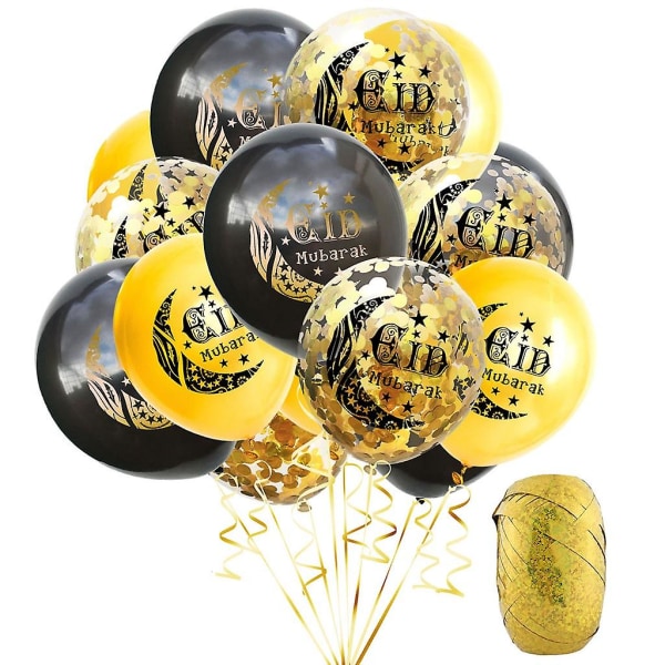 Banner Bogstavballoner Ramadan Stjerner Måneform Ramadan Kareem Festival PartyFluorescerende Gul