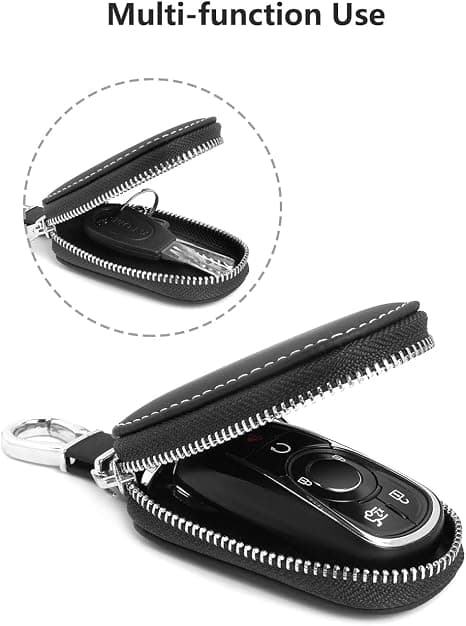 (Svart) Key Shell, Cowhide Car Key Holder Portable Key Holder