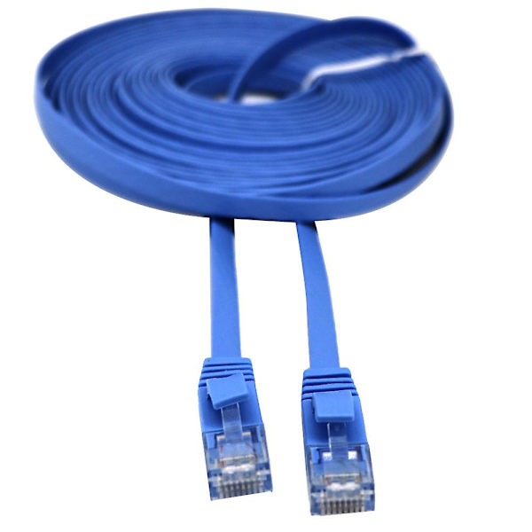5m RJ45 Ethernet-nätverkskabel Platt Patch Router Intressant LotBlue5m