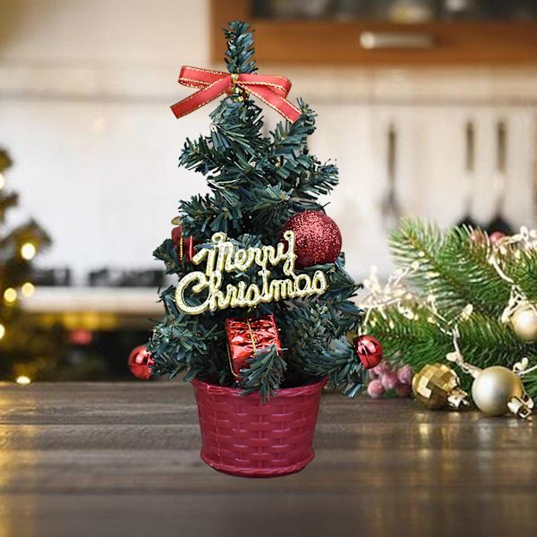 Mini Kunstig Juletre Juleborddekorasjon Tresett Bordjuletrær, For Jul
