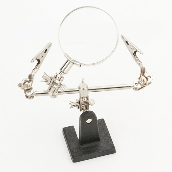 Mini printed kretskort förstoringsställ, hjälpande hand med förstoringsglas, smycken förstoringsglas, med 2 klämmor som hjälper