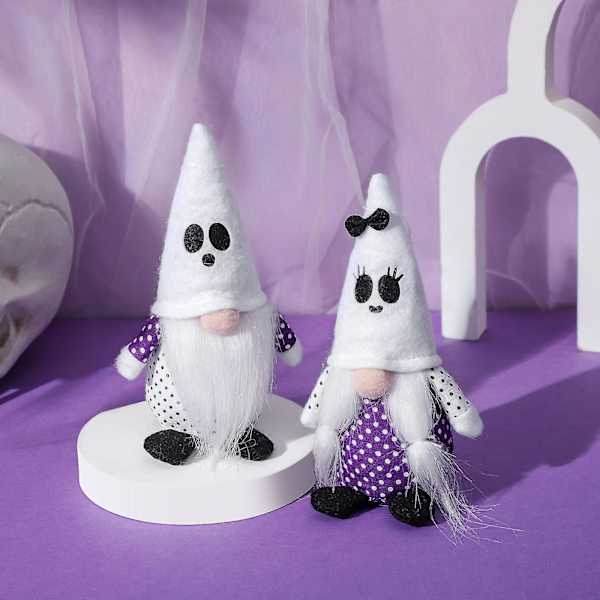 Halloween Hængende Nisse Nisse Vedhæng 2stk/Sæt Spøgelses Plet Dekoration Hvid